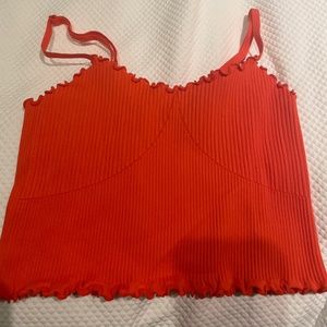 Aerie red ribbed tank top